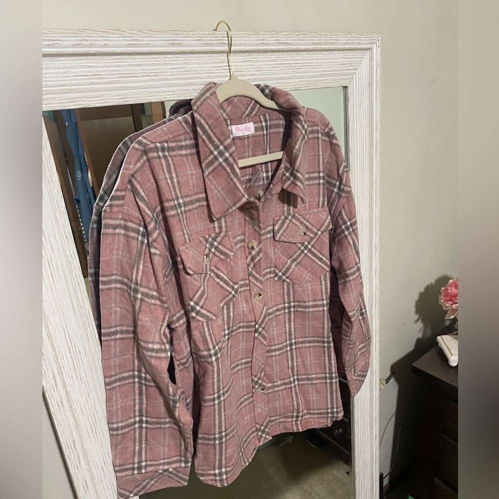 Womens pink shacket